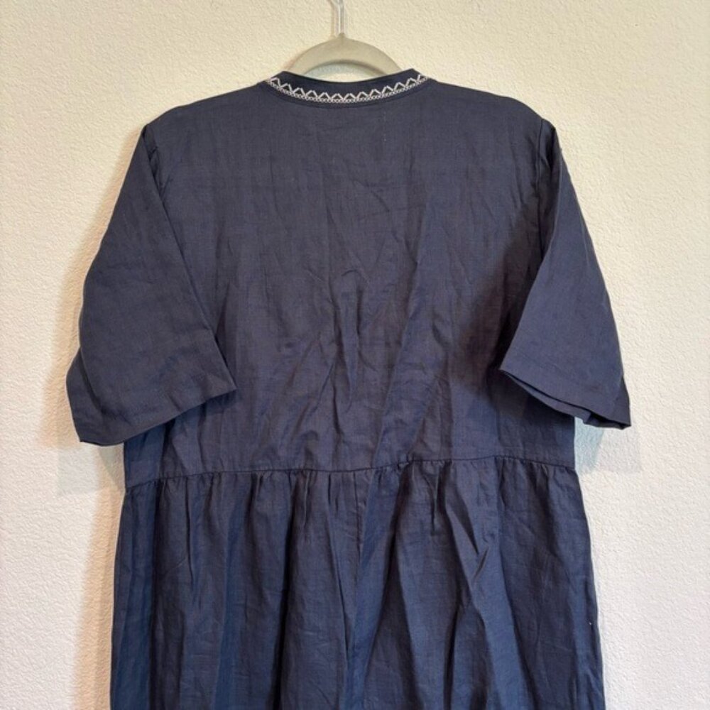 Celtic & Co US Size 8 Linen Embroidered Midi Dress NWT - Picture 7 of 10